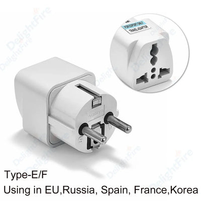 KR Plug Adapter Multifunction Universal AU UK US To EU Electrical Socket Type E/F France Spain Plug Travel Adapter AC Outlet