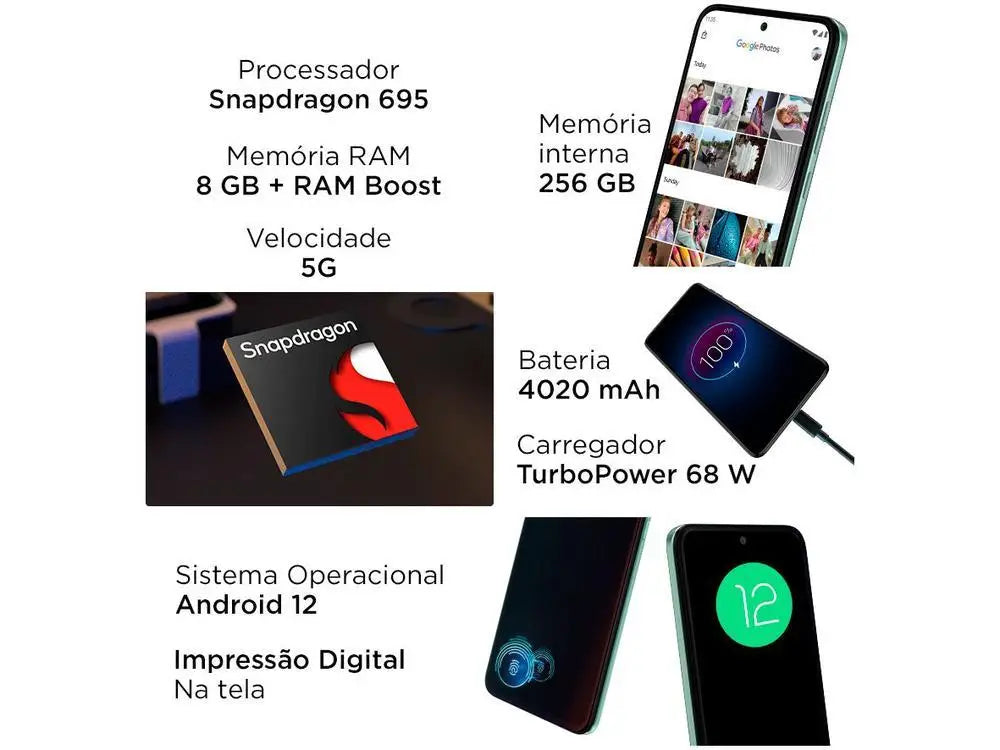 Smartphone Motorola Edge 30 Neo 256GB Lilac 5G Octa-Core 8GB RAM 6,3 ”Camera. Double + Selfie 32MP