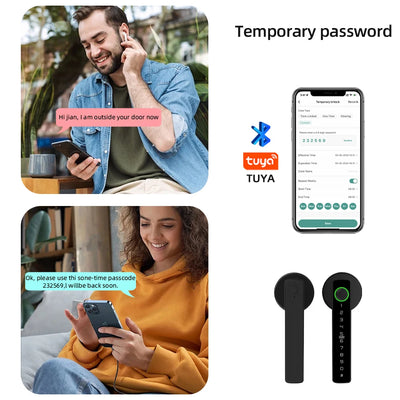 RAYKUBE Tuya BLE Fingerprint Door Lock Digital Electronic Lock with Password/Key/IC Card/ Smartlife/ Tuya APP Unlock