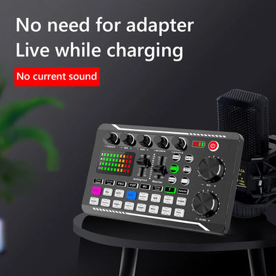F998 Sound Card Professional Bluetooth-Compatible Studio Record For Phone PC Audio Mixing Console Amplifier Live Music Mixer