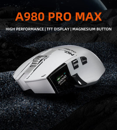 Dareu A980ProMax 8Khz Wireless Wired Mouse Tri-Mode AIM-750 30000 DPI Rechargeable TFT Display for PC Laptop Gamer