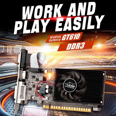 GT610 Video Card 1/2GB PCIE X16 2.0 NVIDIA GeForce GT 610 DDR3 Graphics Card VGA HD DVI 64Bit 1800MHz GT610 GPU Graphics Card