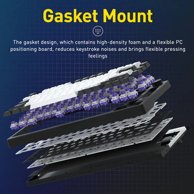 DAREU Wired Gasket Mechanical Keyboard N-Key Rollover Anti-ghosting RGB Backlight Dream switch with Multi Media Button