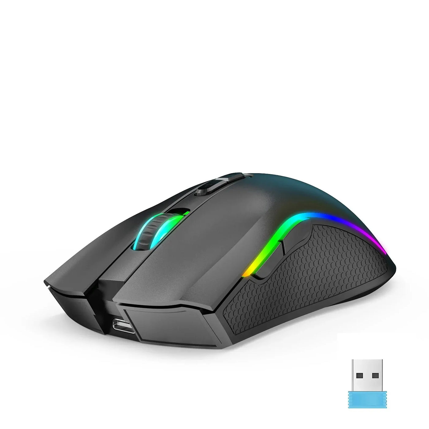 New T66 Rechargeable USB 2.4G Wireless Honeycomb Gaming Mouse RGB Lighting Mice Gamer Mouse For Notebook Desktop PC Computers
