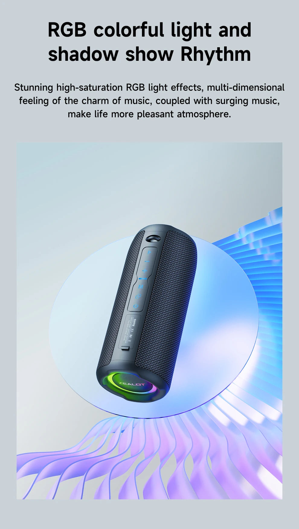 ZEALOT S49PRO 20W Portable Bluetooth Speaker Sound Box Portable IPX6 Waterproof Outdoor Stereo Music Subwoofer Party Speaker