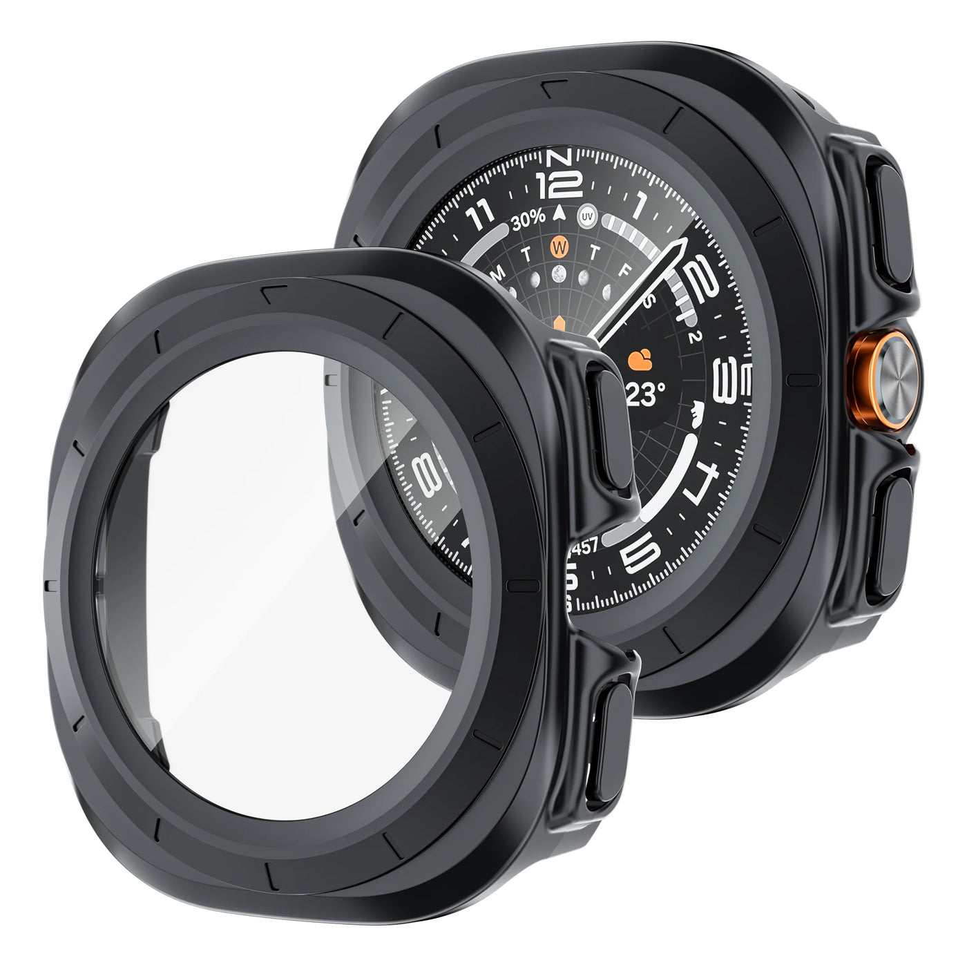 Case for Samsung Galaxy Watch Ultra 47mm accessories Tempered Glass Screen Protector Hard PC Bumper Galaxy Watch 7 ultra Cover