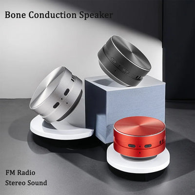Bone Conduction Speaker Wireless Bluetooth-Compatible TWS Stereo Dual Sound Audio Box Mini Humbird Speaker With Call FM Radio