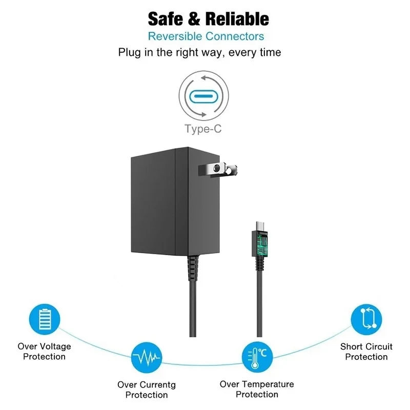 GILGOTT EU US UK Plug AC Adapter Charger Power Supply for Nintendo Switch NS Lite OLED Dock Station Fast Charging Kit