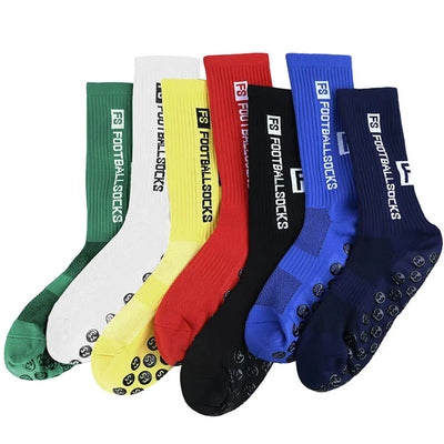 Grip Soccer Socks Anti Slip Non Slip Men's Athletic Socks for Football Basketball Sports, 4 Pair