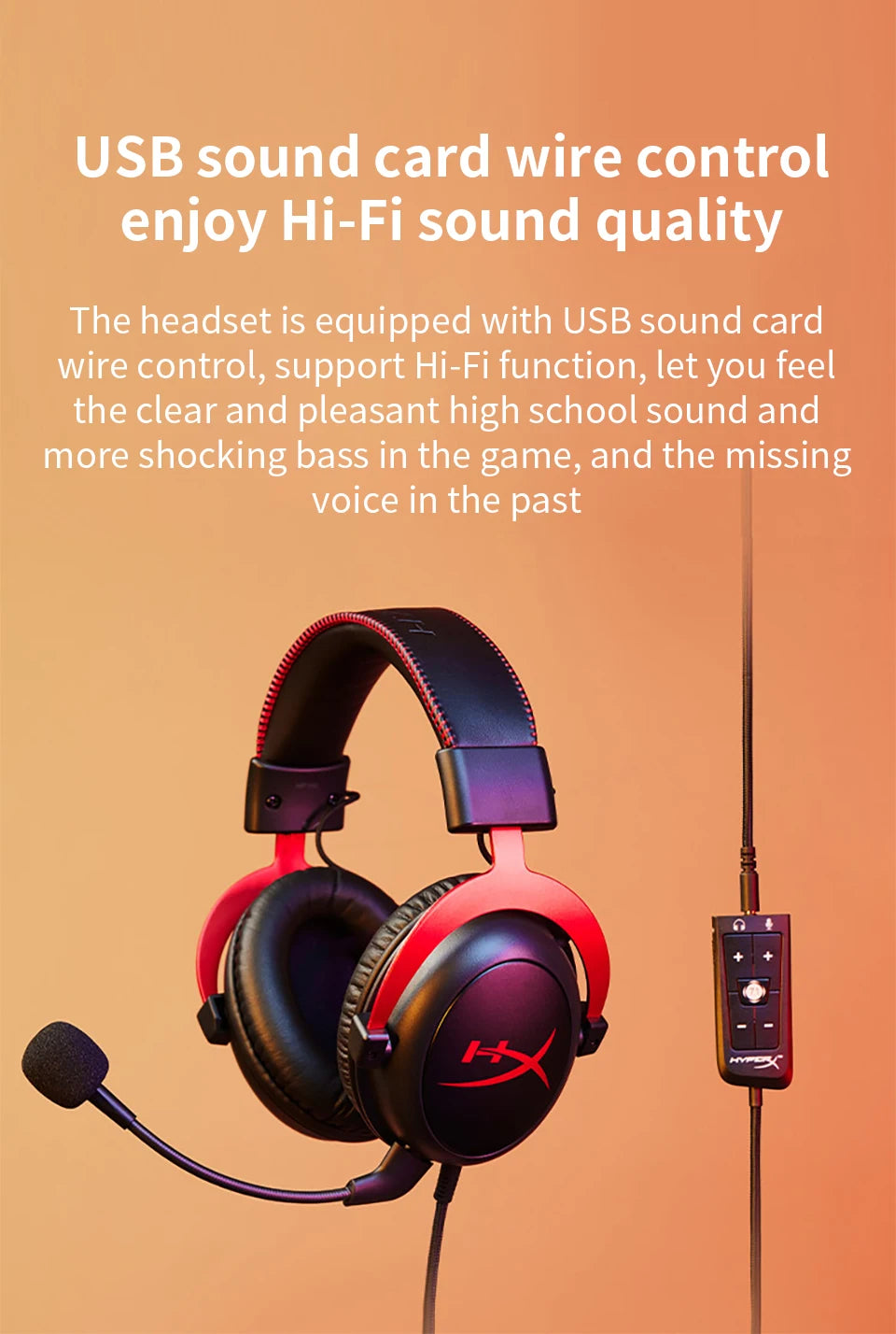 Original HyperX Cloud 2 II Gaming Wire Headset With HiFi 7.1 Surround Sound Microphone Game Headphone For PC PS4
