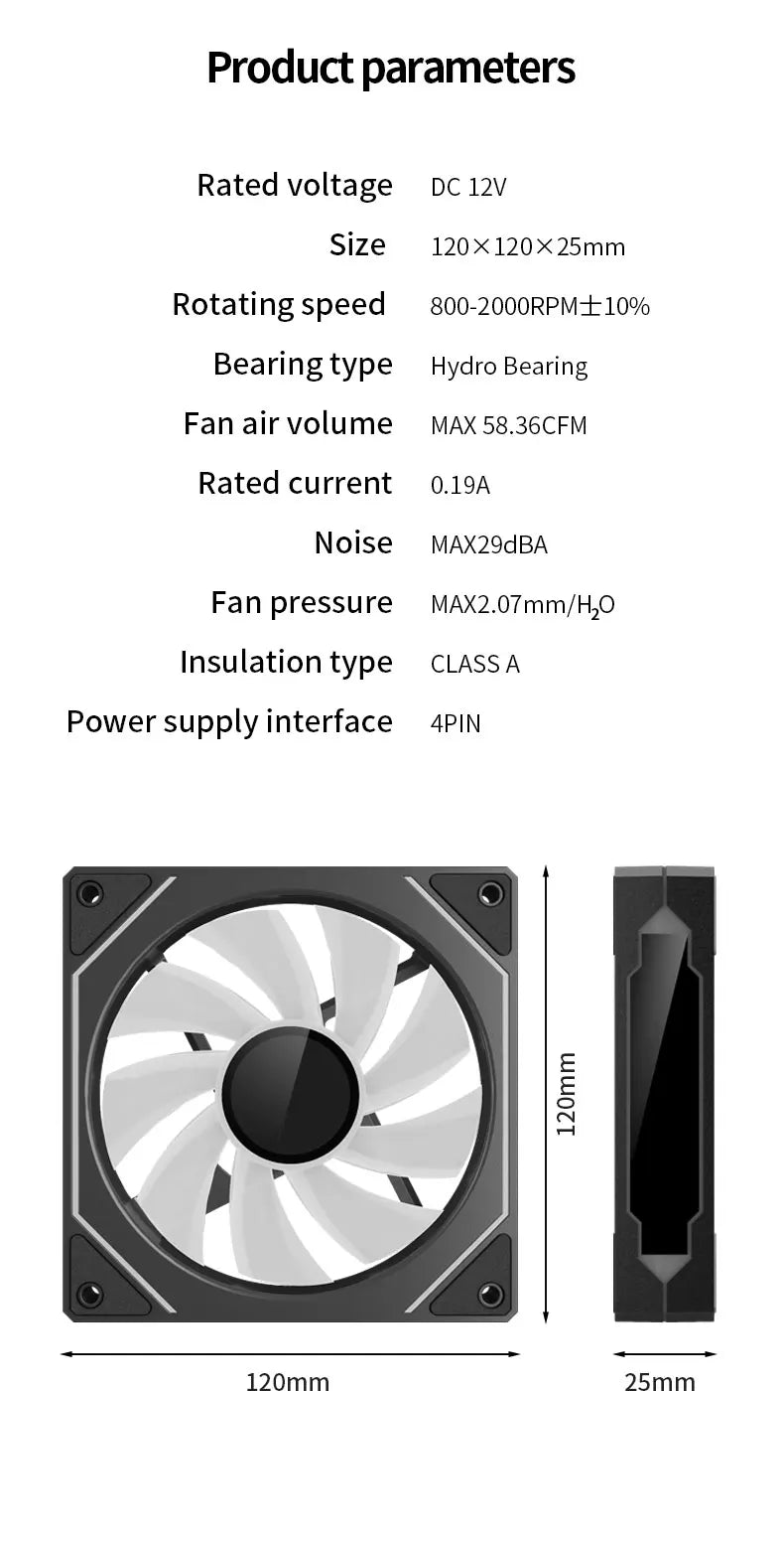 TEUCER Prism4 Pro ARGB Fan 120mm PC Case Fan Kit 4pin PWM CPU Cooling Fans 3pin 5v RGB 12cm Gaming Computer Fan