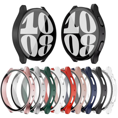 Tempered Glass+Case for Samsung Galaxy Watch 7/6/5/4 44mm 40mm Full PC bumper screen protector cover Galaxy watch FE Accessories