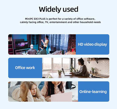 GK3V Mini PC DIY Gaming Computer Intel Alder Lake N100/N95 8GB 16GB 1TB NVMe Windows 11 Pro 4K HD VGA Win 11