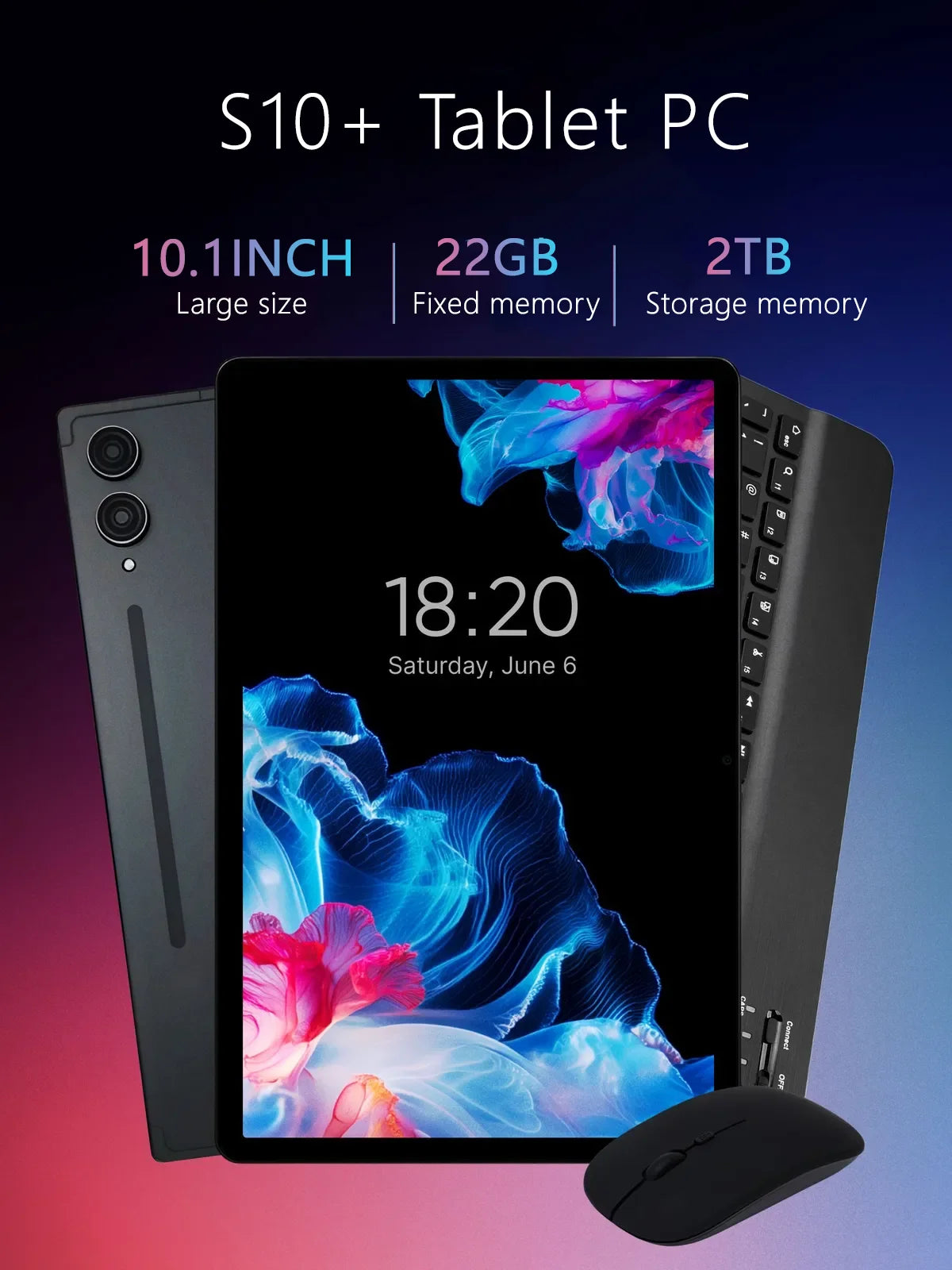 2025 S10+ SAMSNUG Tablet Android 15 Global Original 22GB+2TB 10.1inch HD 10000mAh 5G Dual SIM Card Phone Call WiFi GPS Tablet PC