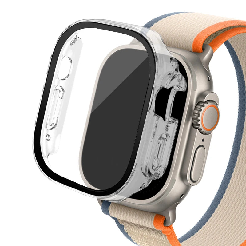 Glass+ Cover For Apple Watch case Ultra 2 49mm smartwatch Bumper+Screen Protector Tempered iwatch series apple watch Accessories