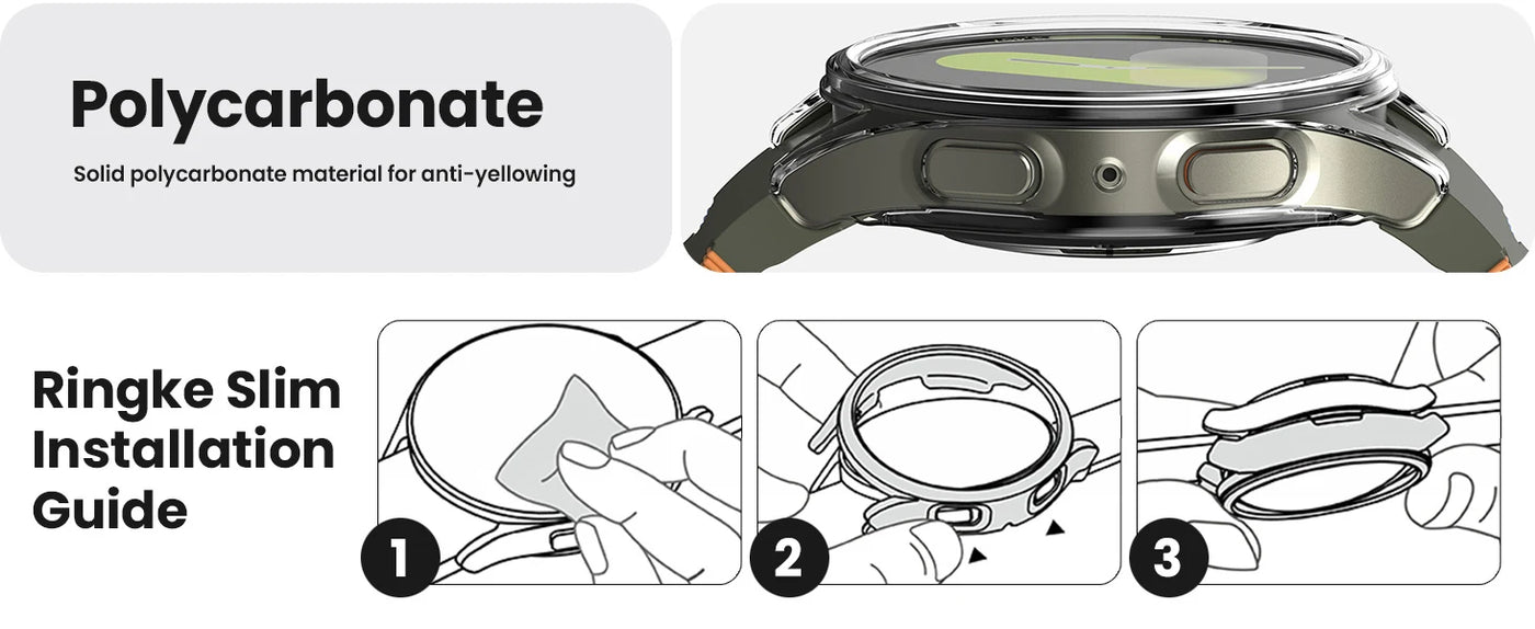 Glass+Case for Samsung Galaxy Watch 7 44mm/44mm Screen Protector Tempered Glass&Hard PC Protective Bumper Cover Accessories Set