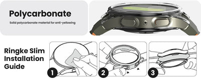 Glass+Case for Samsung Galaxy Watch 7 44mm/44mm Screen Protector Tempered Glass&Hard PC Protective Bumper Cover Accessories Set