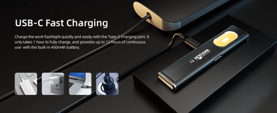 Warsun LED Keychain Flashlight USB-C Rechargeable 800Lm Portable Mini Torch Light Pocket Lantern Flood Work Light With Magnet