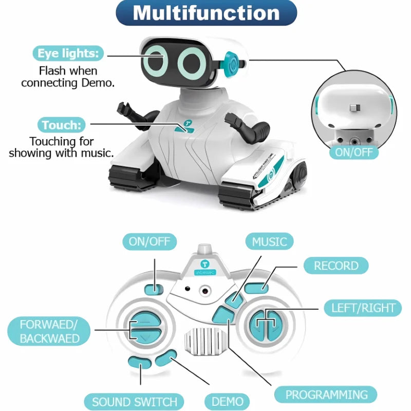 Smart Robots Emo Robot Dance Voice Command Touch Control Singing Dancing Talkking Interactive Toy Gift for Kids