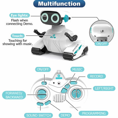 Smart Robots Emo Robot Dance Voice Command Touch Control Singing Dancing Talkking Interactive Toy Gift for Kids