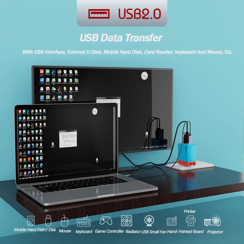 Switch Dock 65W GaN USB C Charger Power 4K HDMI-Compatible Portable Docking Station for Nintendo Switch Laptop iPad Smart Phone