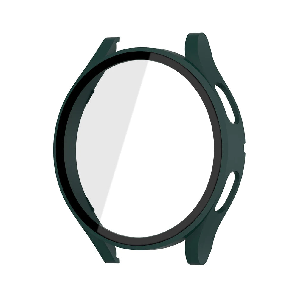 Glass+case for Samsung Galaxy Watch 4/5/6 44mm 40mm,All-Around Screen Protector Hard PC Bumper Tempered Glass for Galaxy watch 6