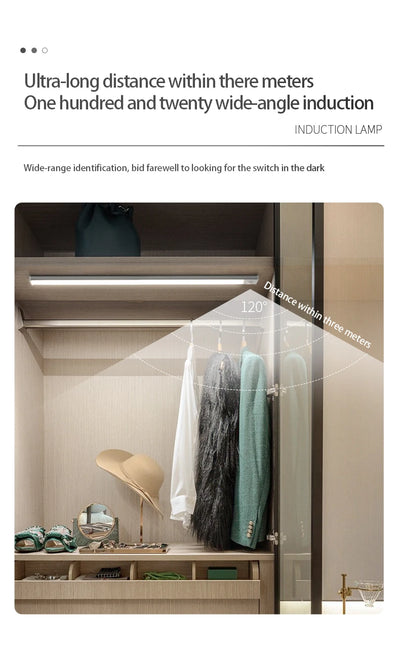 Led night light sensor de movimento sem fio usb armário luz noturna lâmpada para armário de cozinha quarto guarda-roupa 20/30/40/60cm