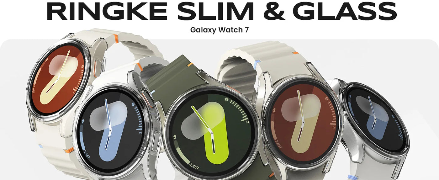 Glass+Case for Samsung Galaxy Watch 7 44mm/44mm Screen Protector Tempered Glass&Hard PC Protective Bumper Cover Accessories Set