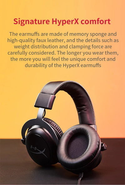 Original HyperX Cloud 2 II Gaming Wire Headset With HiFi 7.1 Surround Sound Microphone Game Headphone For PC PS4