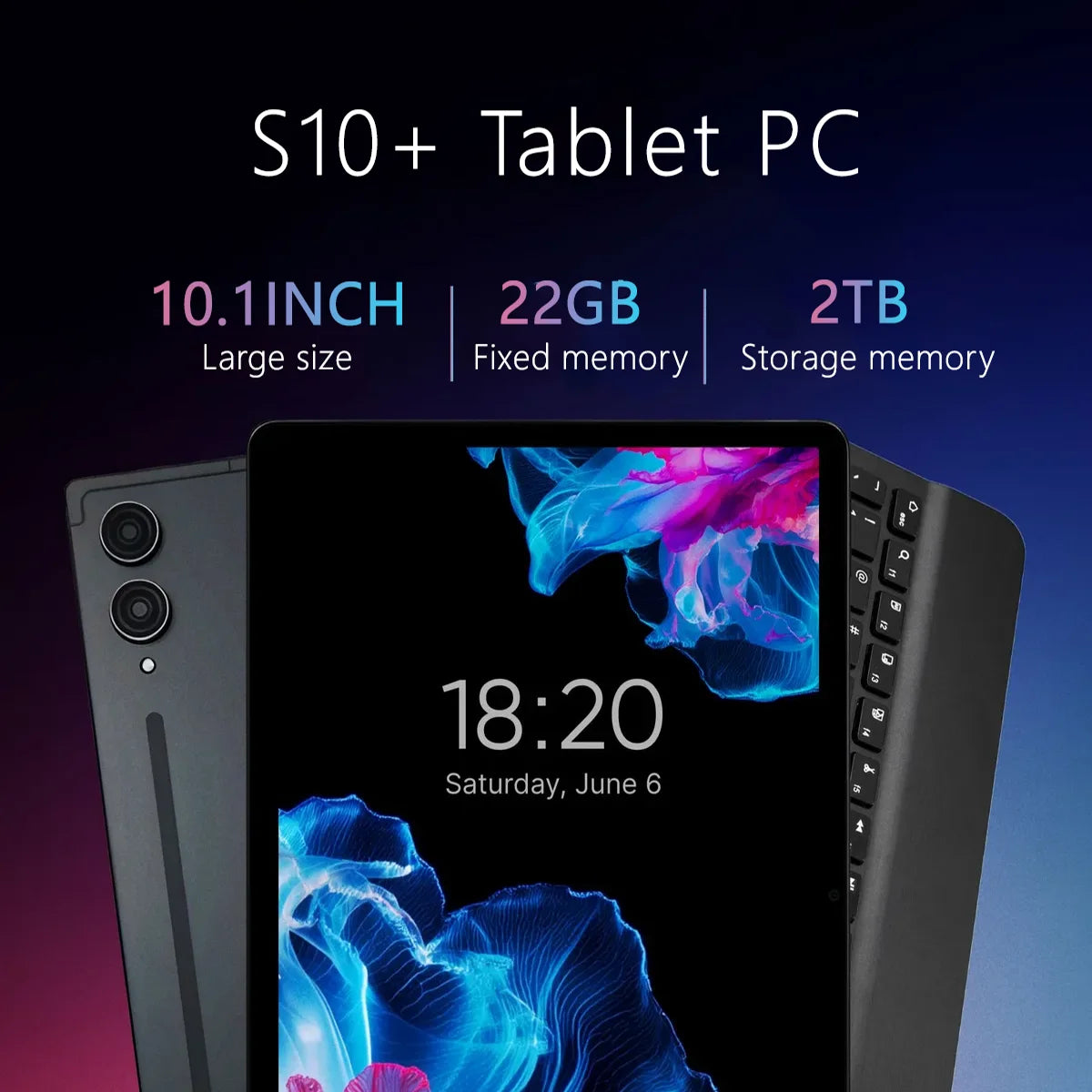2025 S10+ SAMSNUG Tablet Android 15 Global Original 22GB+2TB 10.1inch HD 10000mAh 5G Dual SIM Card Phone Call WiFi GPS Tablet PC