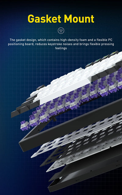 DAREU Wired Gasket Mechanical Keyboard N-Key Rollover Anti-ghosting RGB Backlight Dream switch with Multi Media Button