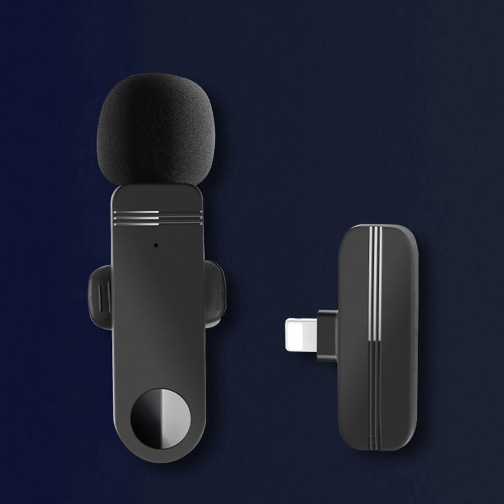 Wireless Lavalier Microphone Audio Video Recording Mini Mic For iPhone Android Laptop Live Gaming Mobile Phone Microphone