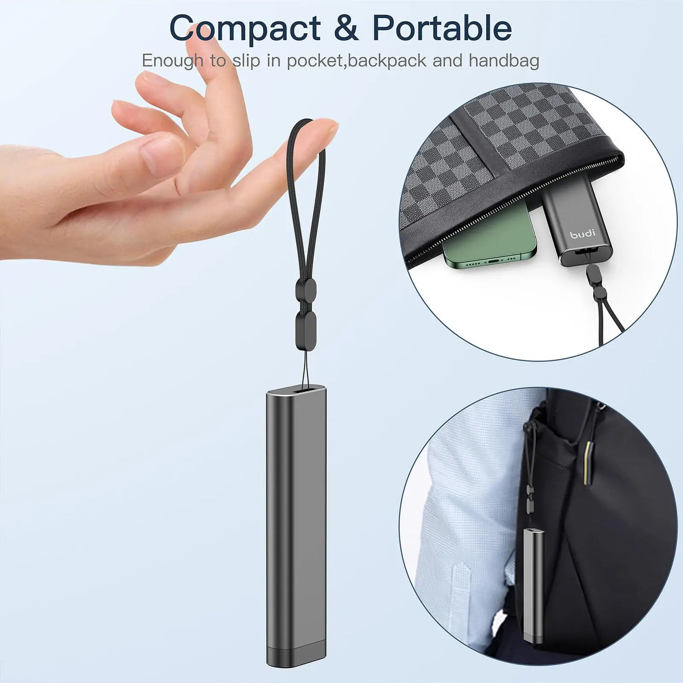 BUDI Multi Function Smart Adapter Data Wire Rod SIM KIT TF Card Memory Reader Storage Case Phone Cradle
