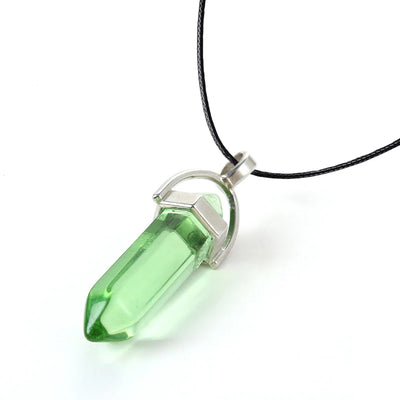 2023 Hexagonal Column Quartz Necklaces Turquoises Pink Crystal Pendent Necklace For Women Chain Natural Stone Choker Jewelry