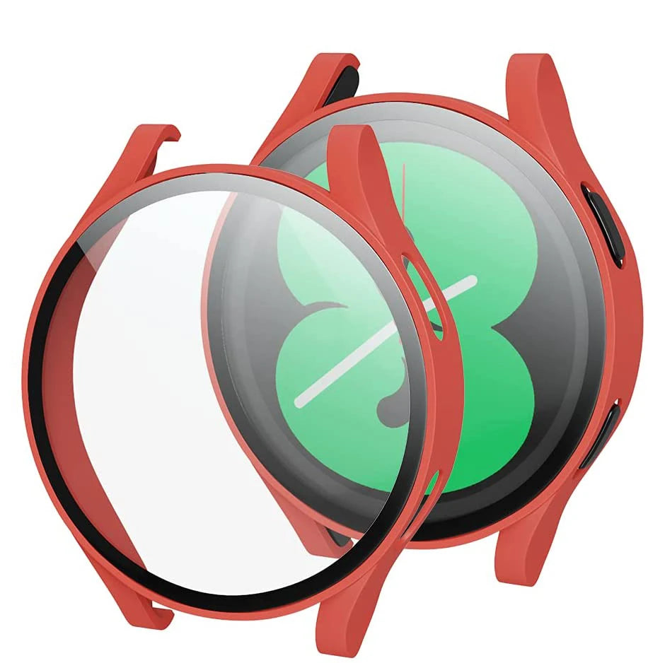 Glass+case for Samsung Galaxy Watch 4/5/6 44mm 40mm,All-Around Screen Protector Hard PC Bumper Tempered Glass for Galaxy watch 6