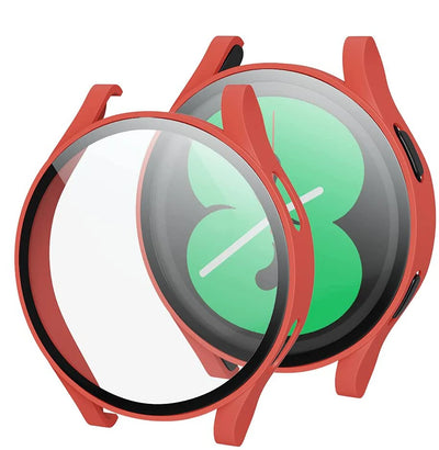 Glass+case for Samsung Galaxy Watch 4/5/6 44mm 40mm,All-Around Screen Protector Hard PC Bumper Tempered Glass for Galaxy watch 6