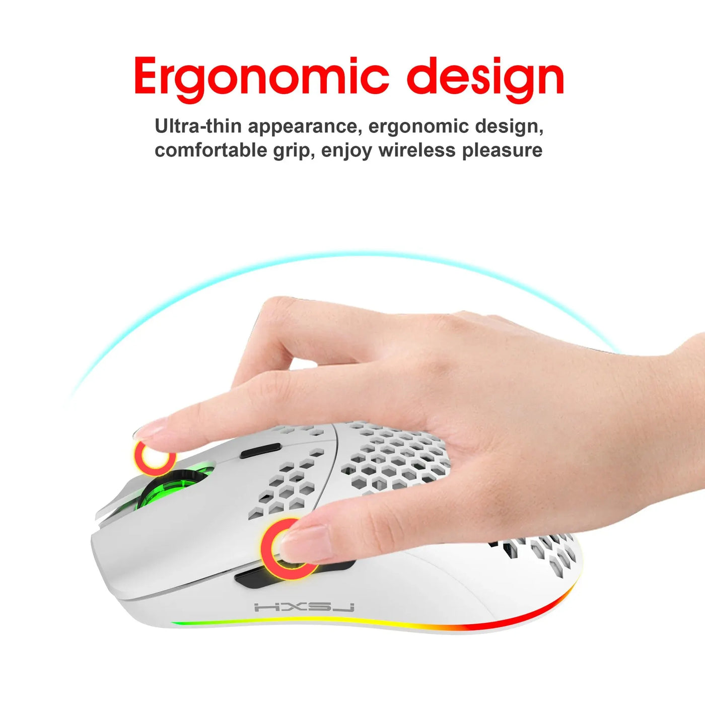 New T66 Rechargeable USB 2.4G Wireless Honeycomb Gaming Mouse RGB Lighting Mice Gamer Mouse For Notebook Desktop PC Computers