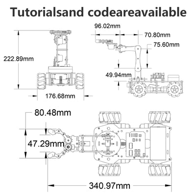 ACEBOTT ESP32 4 DOF Robot Arm Learning Kit Wifi Electronic Components Smart Car STEM STEAM Education Robotics for Arduino
