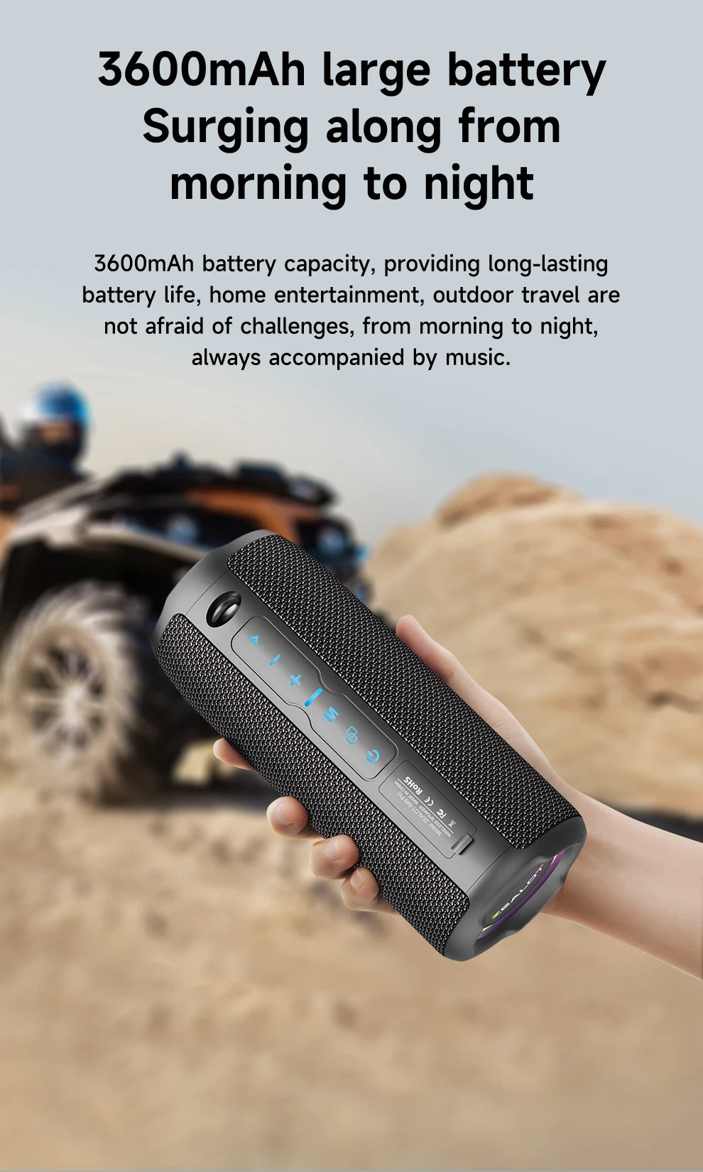 ZEALOT S49PRO 20W Portable Bluetooth Speaker Sound Box Portable IPX6 Waterproof Outdoor Stereo Music Subwoofer Party Speaker