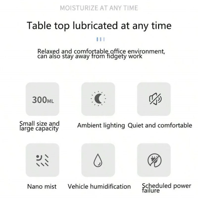Color Atmosphere Lamp Desktop Essential Oil Diffuser Spray Personal Space Usb H2O Car Humidifier