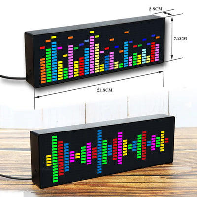 LED music Spectrum rhythm lights voice sensor 1624 RGB atmosphere level indicator with clock display