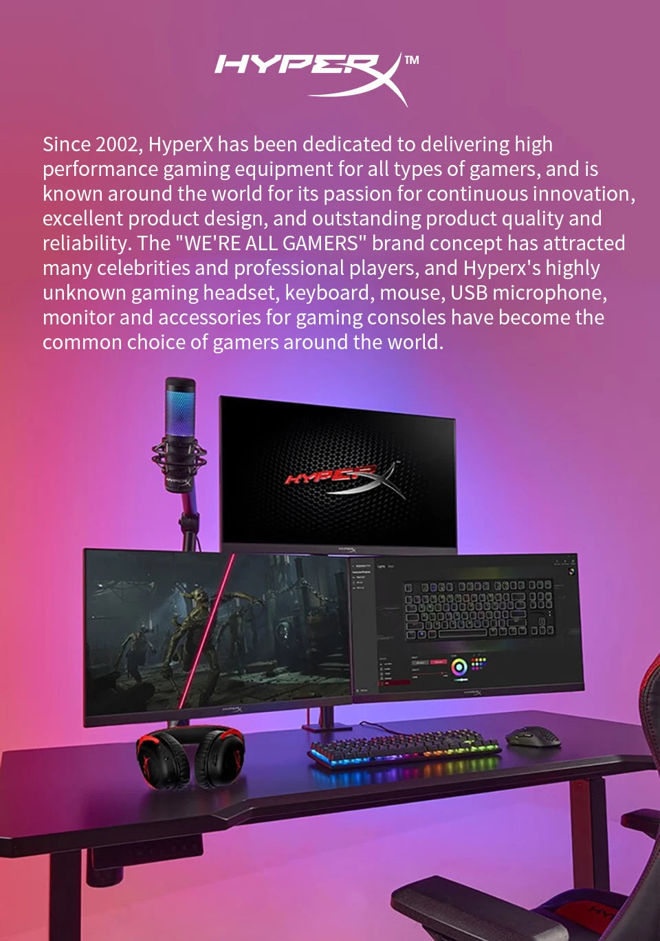 Original HyperX Cloud 2 II Gaming Wire Headset With HiFi 7.1 Surround Sound Microphone Game Headphone For PC PS4