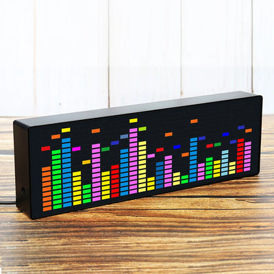 LED music Spectrum rhythm lights voice sensor 1624 RGB atmosphere level indicator with clock display