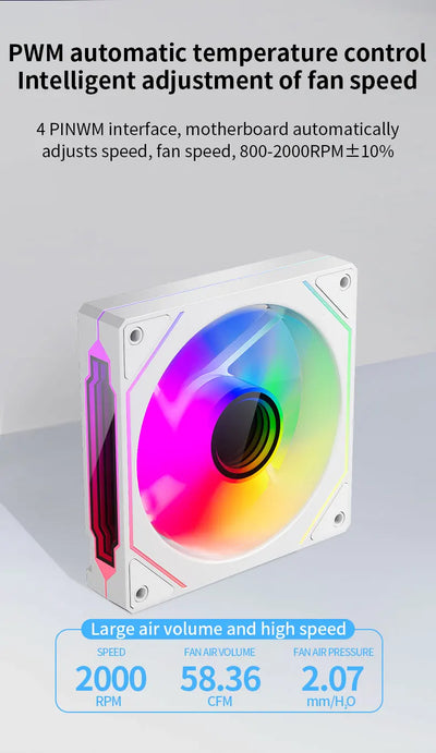 TEUCER Prism4 Pro ARGB Fan 120mm PC Case Fan Kit 4pin PWM CPU Cooling Fans 3pin 5v RGB 12cm Gaming Computer Fan