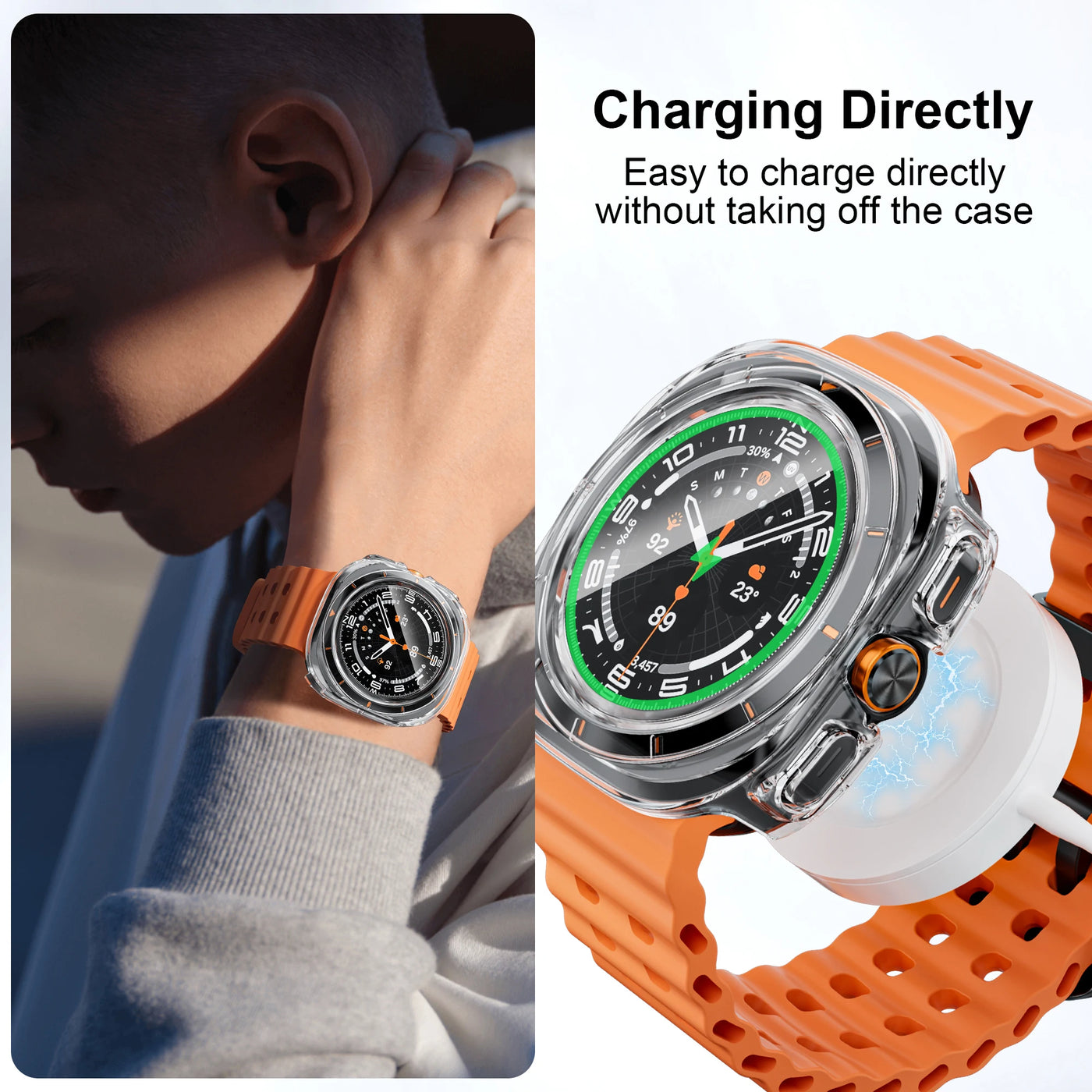 Case for Samsung Galaxy Watch Ultra 47mm accessories Tempered Glass Screen Protector Hard PC Bumper Galaxy Watch 7 ultra Cover
