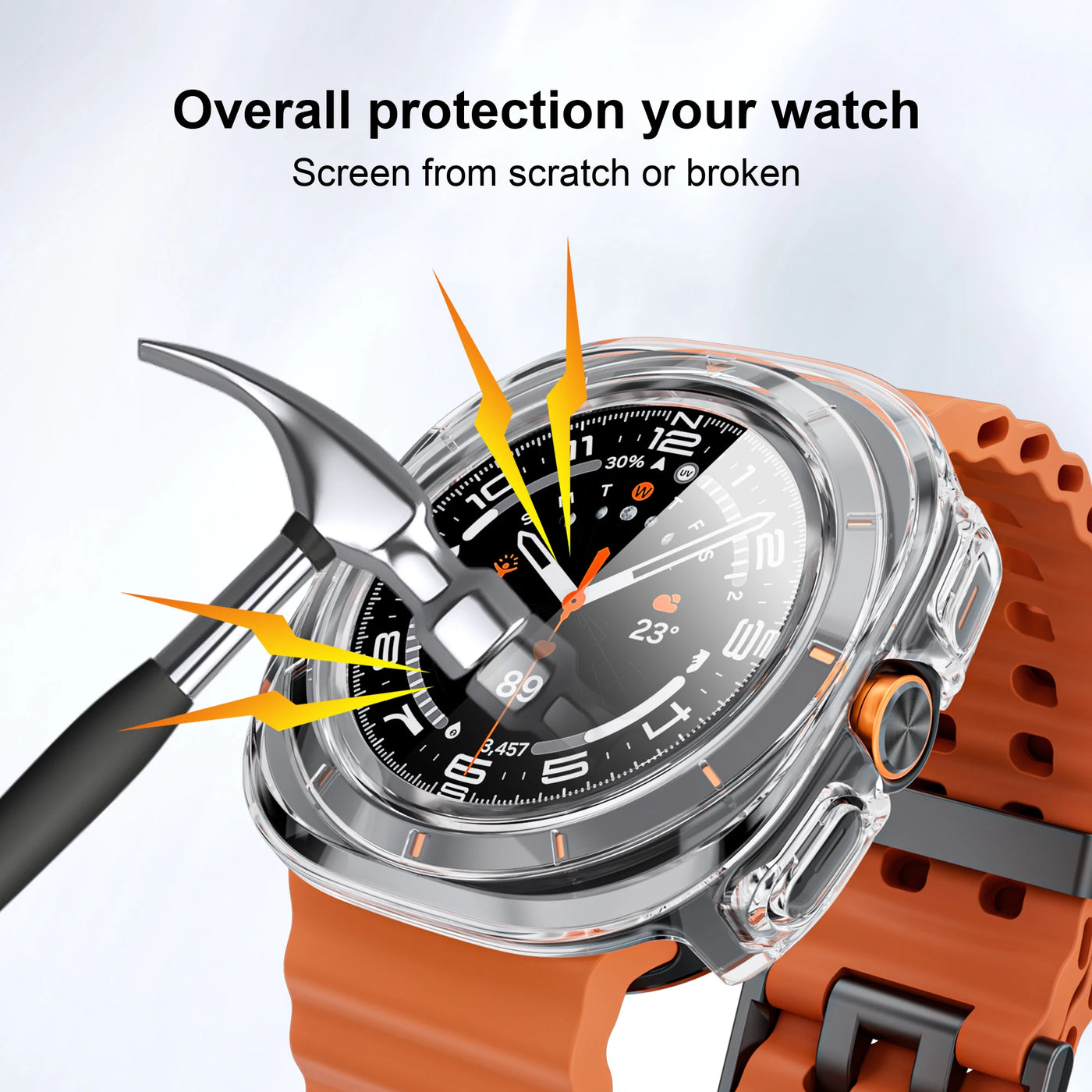 Case for Samsung Galaxy Watch Ultra 47mm accessories Tempered Glass Screen Protector Hard PC Bumper Galaxy Watch 7 ultra Cover