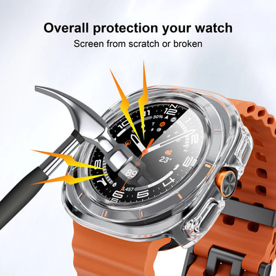 Case for Samsung Galaxy Watch Ultra 47mm accessories Tempered Glass Screen Protector Hard PC Bumper Galaxy Watch 7 ultra Cover