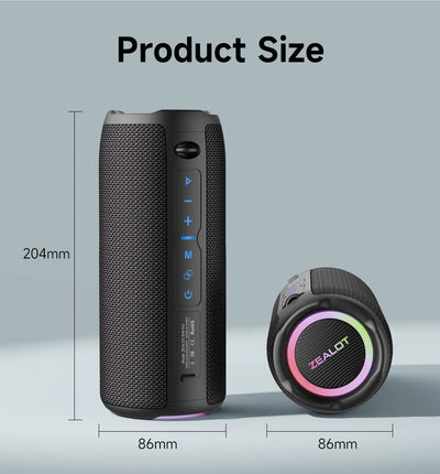 ZEALOT S49PRO 20W Portable Bluetooth Speaker Sound Box Portable IPX6 Waterproof Outdoor Stereo Music Subwoofer Party Speaker