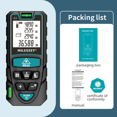 MILESEEY Laser Distance Meter S2 40M 60M 80M 100M 120M Laser Rangefinder,Trenas a Laser with Multi Measurement Function