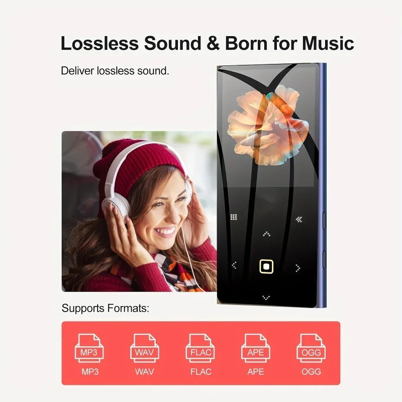 32GB Portable Digital Lossless Music MP3 Player With 2.4-inch Screen, Built-in Speaker,Supports Up To 128GB TF Card